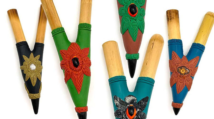 Colorful Kuripe by the Kuntanawa Tribe for Rapé (Rapeh) Snuff