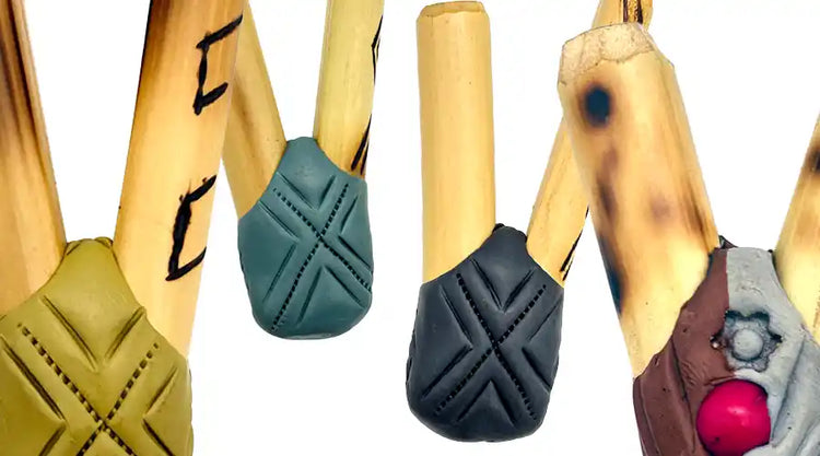 puyanawa bamboo kuripes with kene geometric and leopard designs, handmade self-applicator pipes for rapé (hapé)