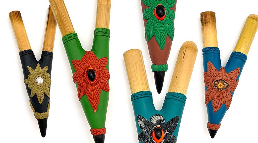 Colorful Kuripe by the Kuntanawa Tribe for Rapé (Rapeh) Snuff