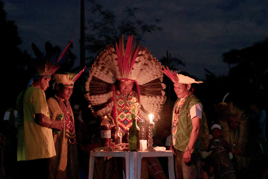 A Huni Kuin Ayahuasca ceremony by candlelight
