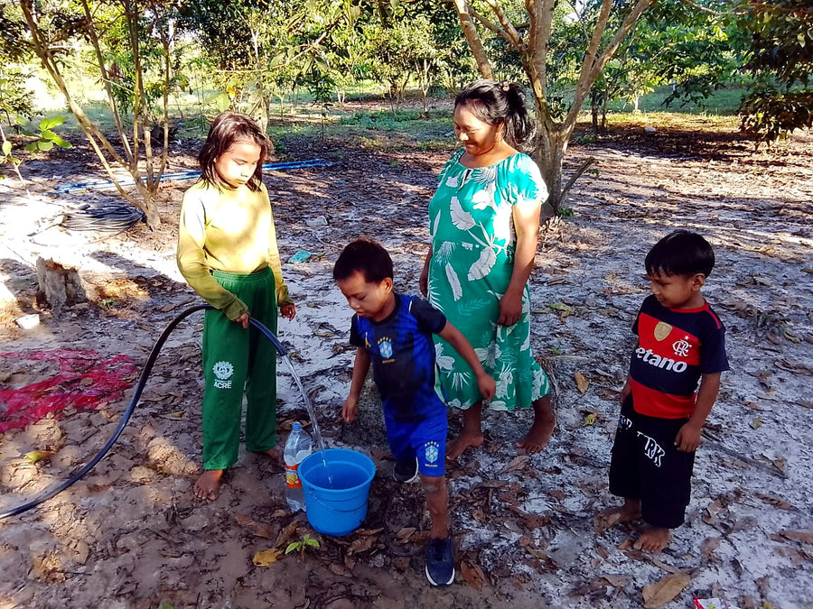 Fresh water from a solar-driven well pump — a village lifeline